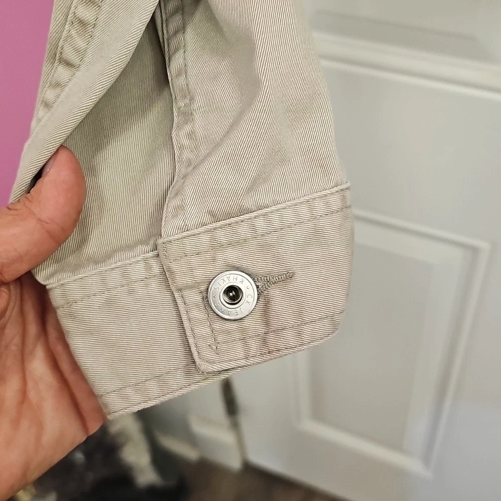 Calvin, Klein, Jeans, Khaki, Denim, Jacket, Crop, Summer, Casual, Office, School